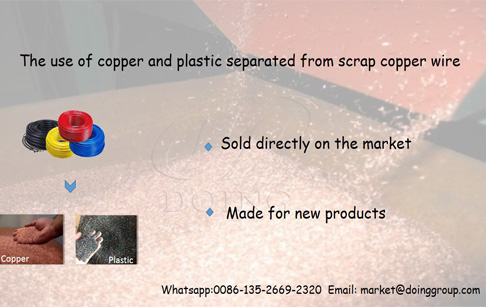 What is the use of copper and plastic separated from scrap copper wire?