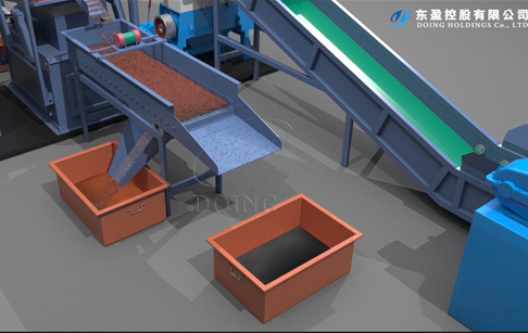  3D video of copper wire recycling machine working process