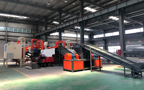What machines are there in a large industrial waste copper cable wire recycling production line?