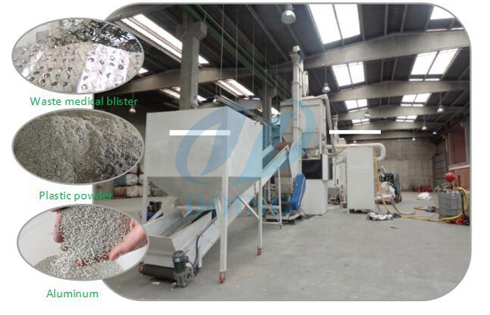 Separation aluminum and plastic recycling machine
