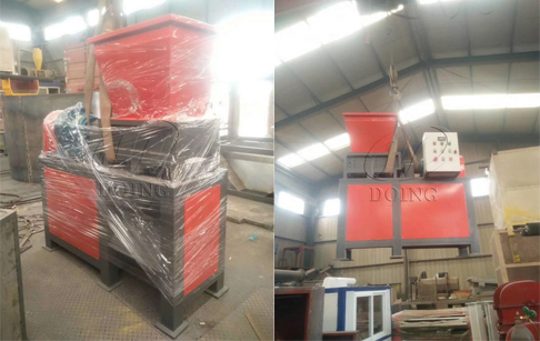 One set double-shaft shredder delivered to Zhejiang, China