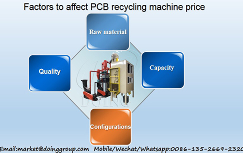 Factors to affect PCB recycling machine price