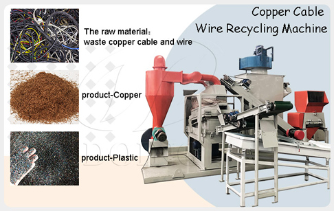 Copper wire recycling machine separate copper from plastic for recycling