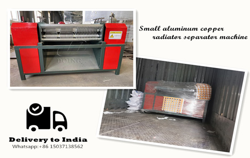 Small aluminum copper radiator separator machine was sent to India