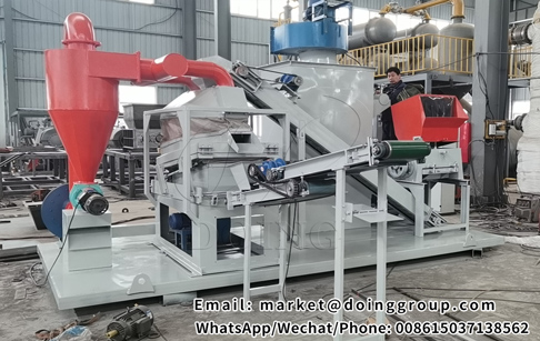 The customer from Guangdong China ordered a DY-400 cable wire granulator machine and an electrostatic sorting machine from DOING Company