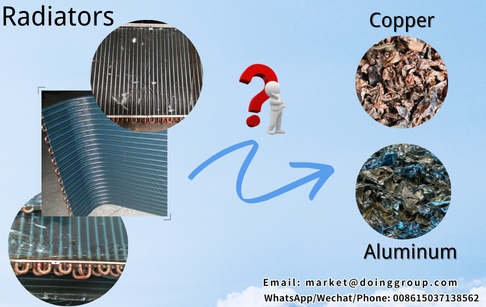 How to separate copper and aluminum from waste radiators?