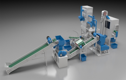 Scrap cable wire recycling machine 3D working process video introduce