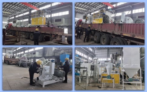 Aluminum plastic film recycling machine was shipped to Xinxiang, China