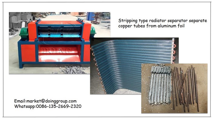 Radiator stripping machine