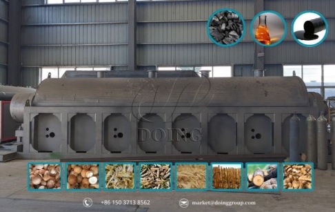 The 5-6t/h continuous carbonization production line project installed and operated in Vietnam!