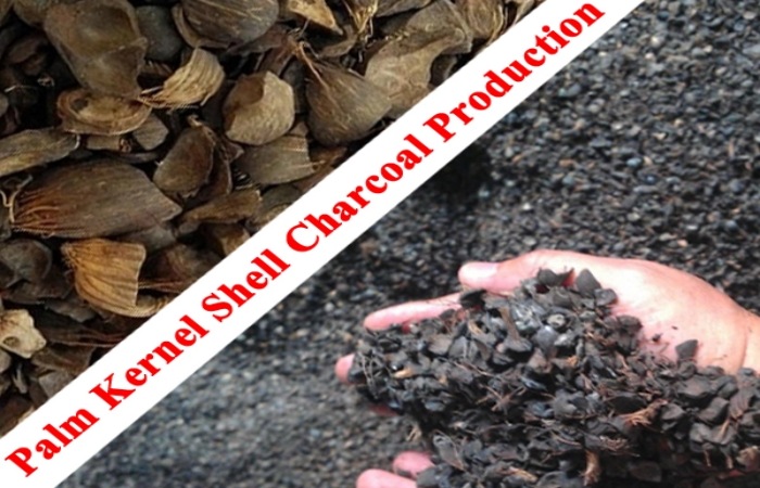 Palm kernel shell charcoal production