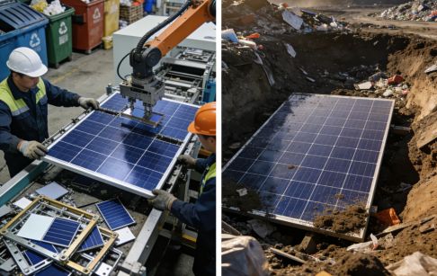 Emerging solar panel recycling technologies V.S. Landfill Disposal