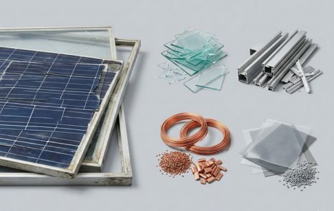 What materials are recovered from solar panel recycling?