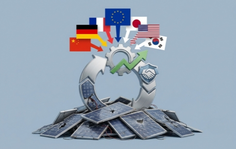 Which countries offer policy support for the solar panel recycling business?