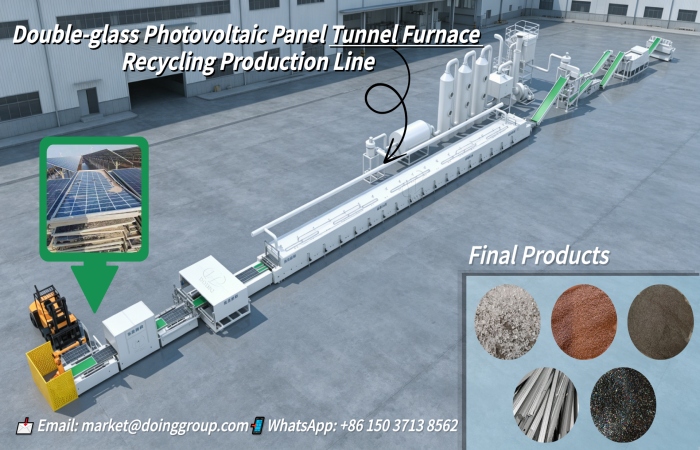 double-glass photovoltaic panel tunnel furnace recycling production line