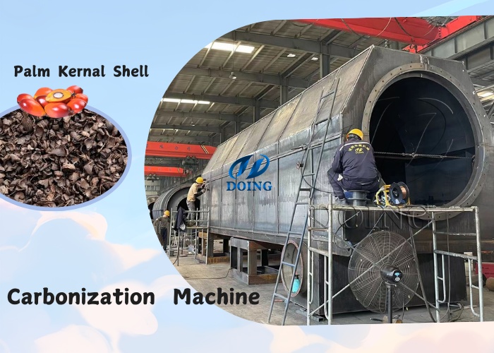 palm waste charcoal production machine