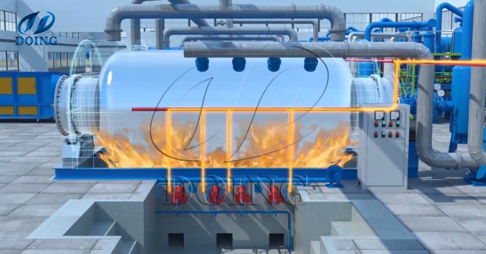 Equipment for producing charcoal from palm waste via pyrolysis