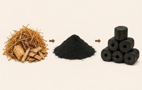 How to make charcoal briquettes from agricultural waste?