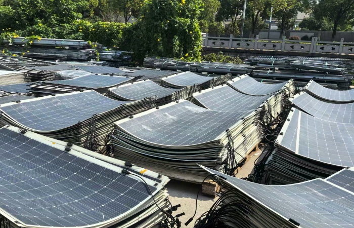 Waste solar panels for recycling
