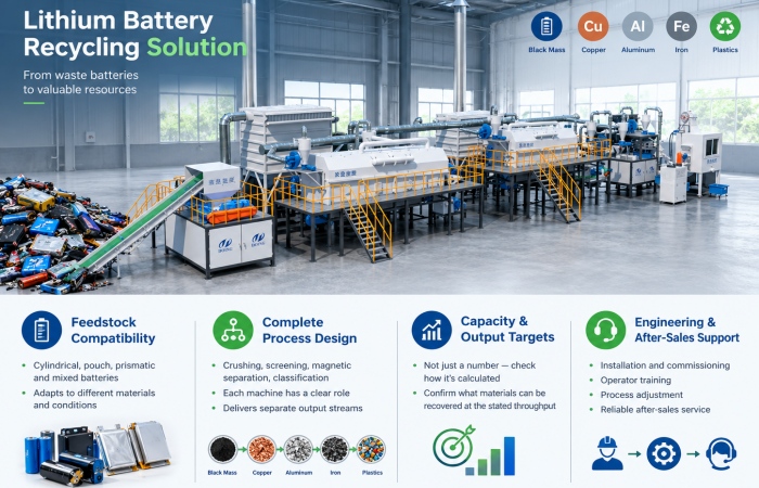 Lithium battery recycling production line