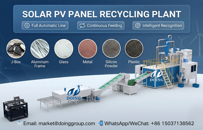 Solar panel recycling line