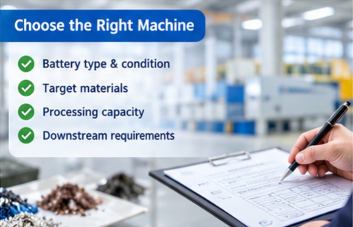 lithium battery recycling equipment selection guide
