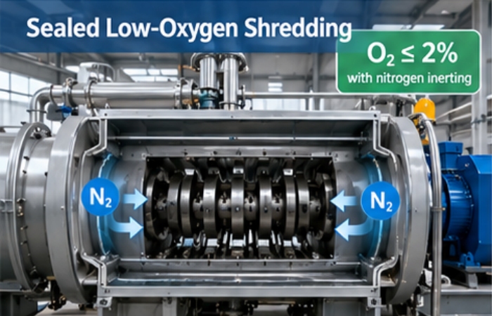 lithium battery shredding machine