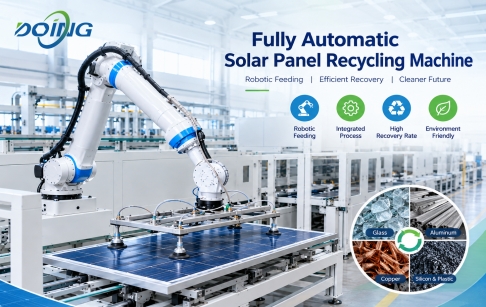 Fully Automatic Solar Panel Recycling Machine with Robotic Feeding