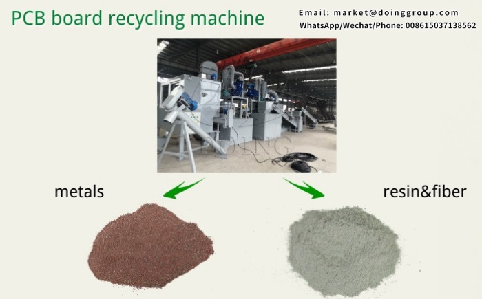 metals and non-metals recycled by PCB