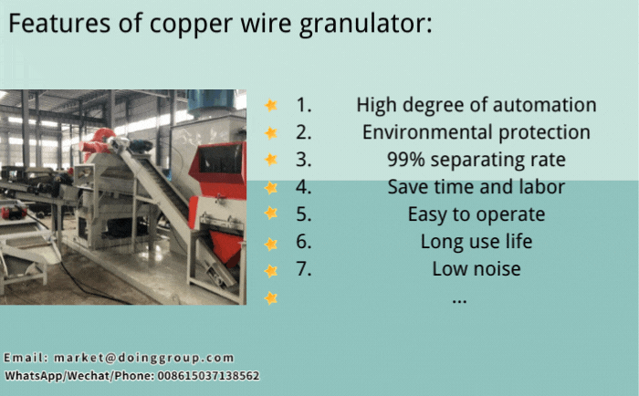 features of copper wire granulator