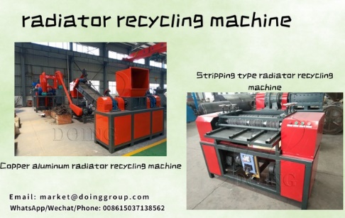 What size of radiators can be processed by radiator copper aluminum separator machine?