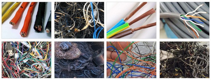 Various scrap cable wires
